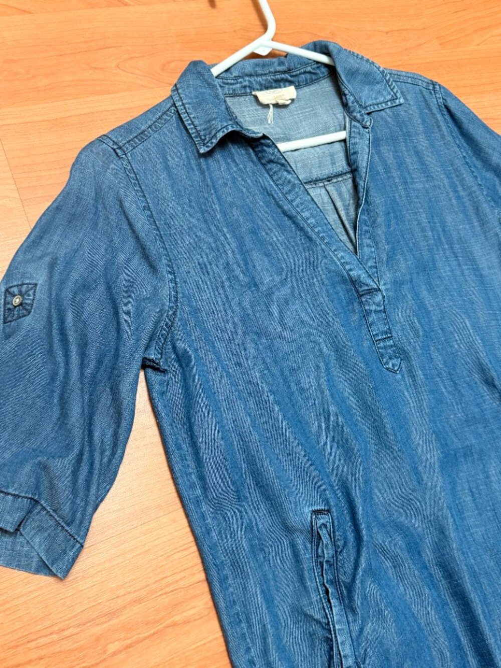 LOFT Denim Dress in Medium Ombrey Wash sz Small - Picture 3 of 6